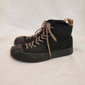 Zara black canvas high top sneakers size 8.5